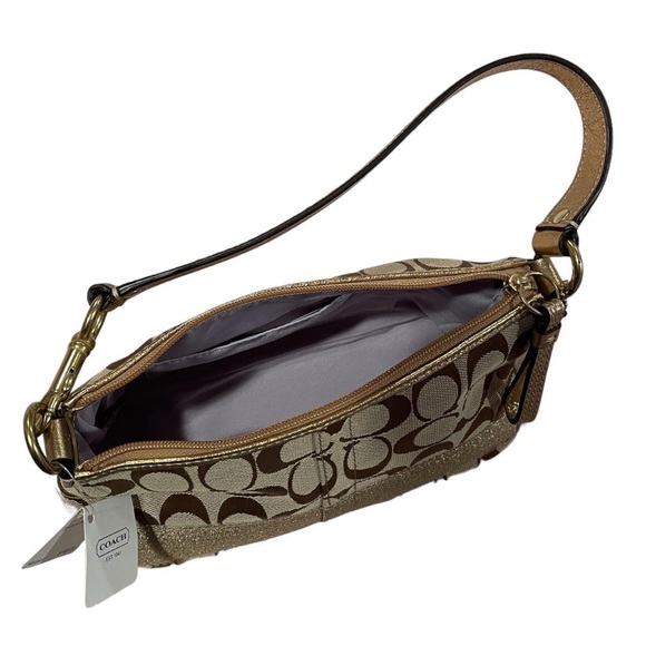 Gold and Khaki Coach Mini Purse - Picture 4 of 4